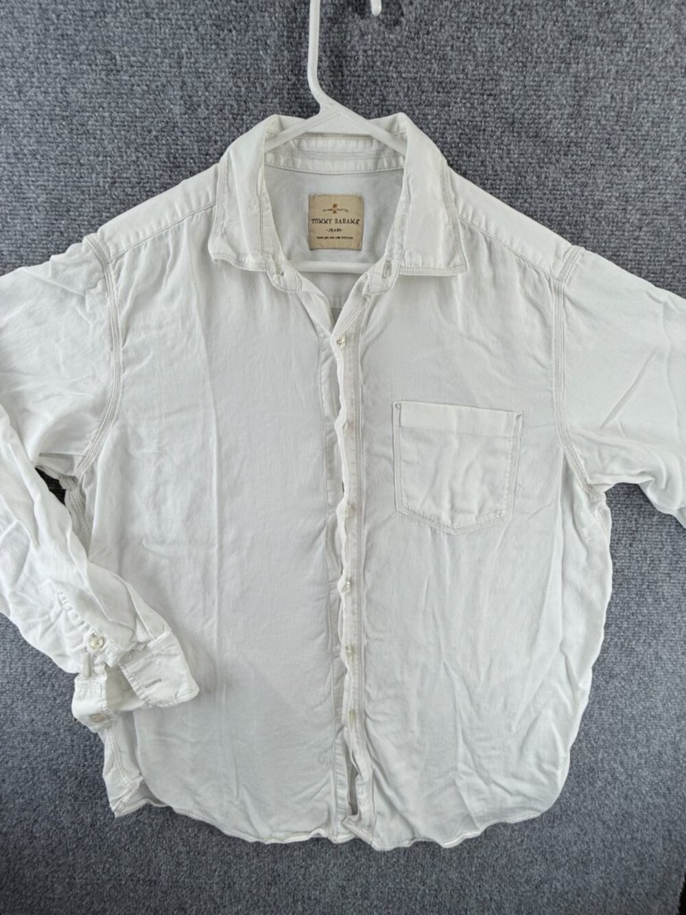 Tommy Bahama Island Crafted Medium Button-Down Tencel Cotton Men White Vacation